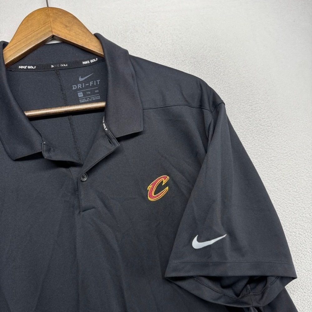 Cleveland Cavaliers Polo Shirt men's 2XL Black Nike Dri Fit Embroidered Golf